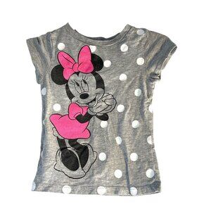 Disney Minnie Mouse Toddler Girls Tee Short Sleeve Gray/Pink/Black/White Size 2-